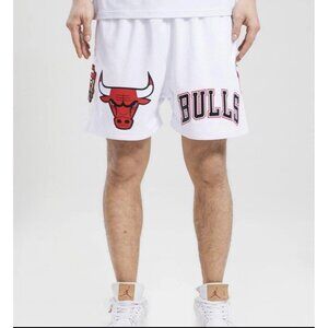 Chicago Bulls NBA Pro Standard Logo White Large L Basketball Shorts Pockets LNC